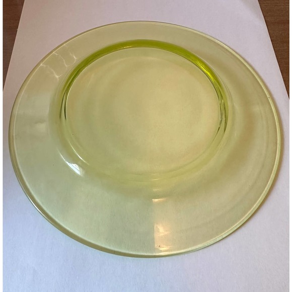 Antique Tiffin Vaseline canary yellow 7 3/8” plate - Picture 9 of 10